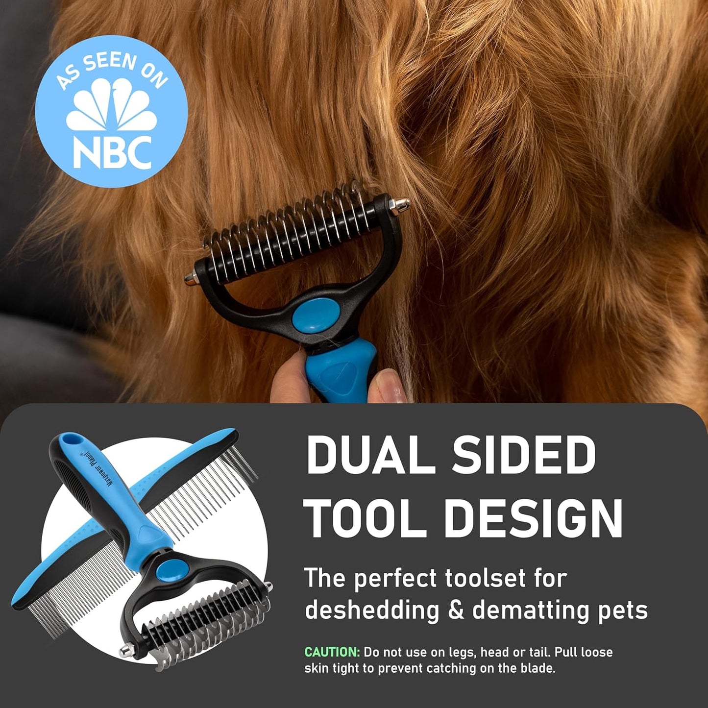 Maxpower Planet Pet Grooming Brush - Double Sided Shedding and Dematting Undercoat Rake Comb for Dogs and Cats,Extra Wide (B1 - Rake, Gloves & Comb, Large)