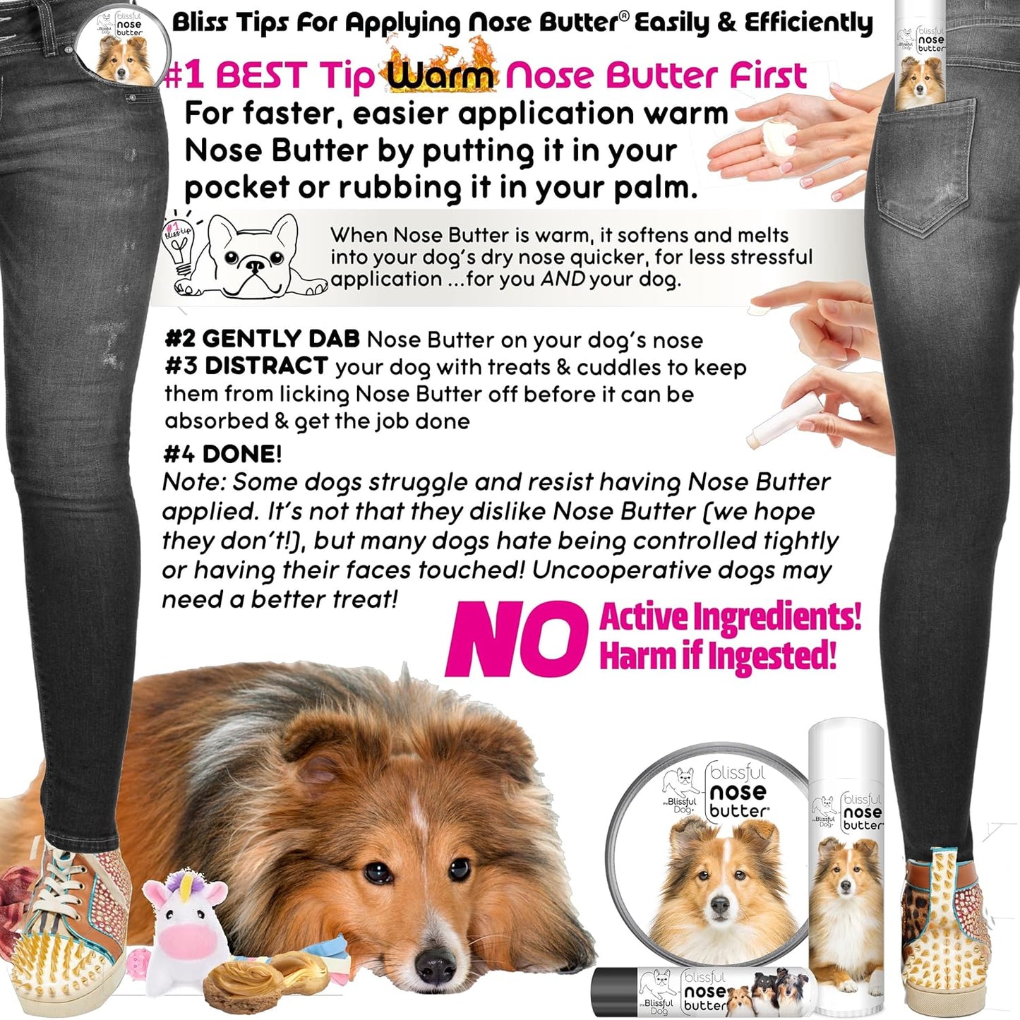 The Blissful Dog Shetland Sheepdog Unscented Nose Butter, 4-Ounce