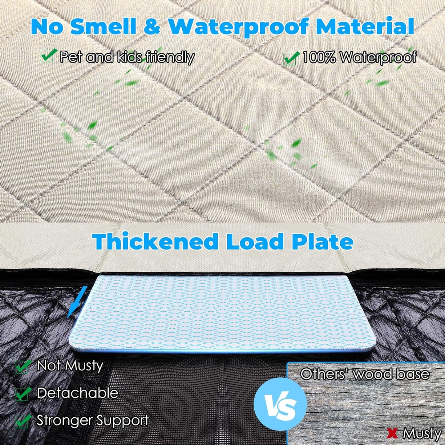 URPOWER XL Dog Back Seat Extender for Crew Cab Truck, Hard Bottom Dog Car Seat Cover Waterproof Dogs Car Hammock Pet Backseat Bed, Pet Truck Accessories for F150 / RAM 1500/ Tundra Crew Cab