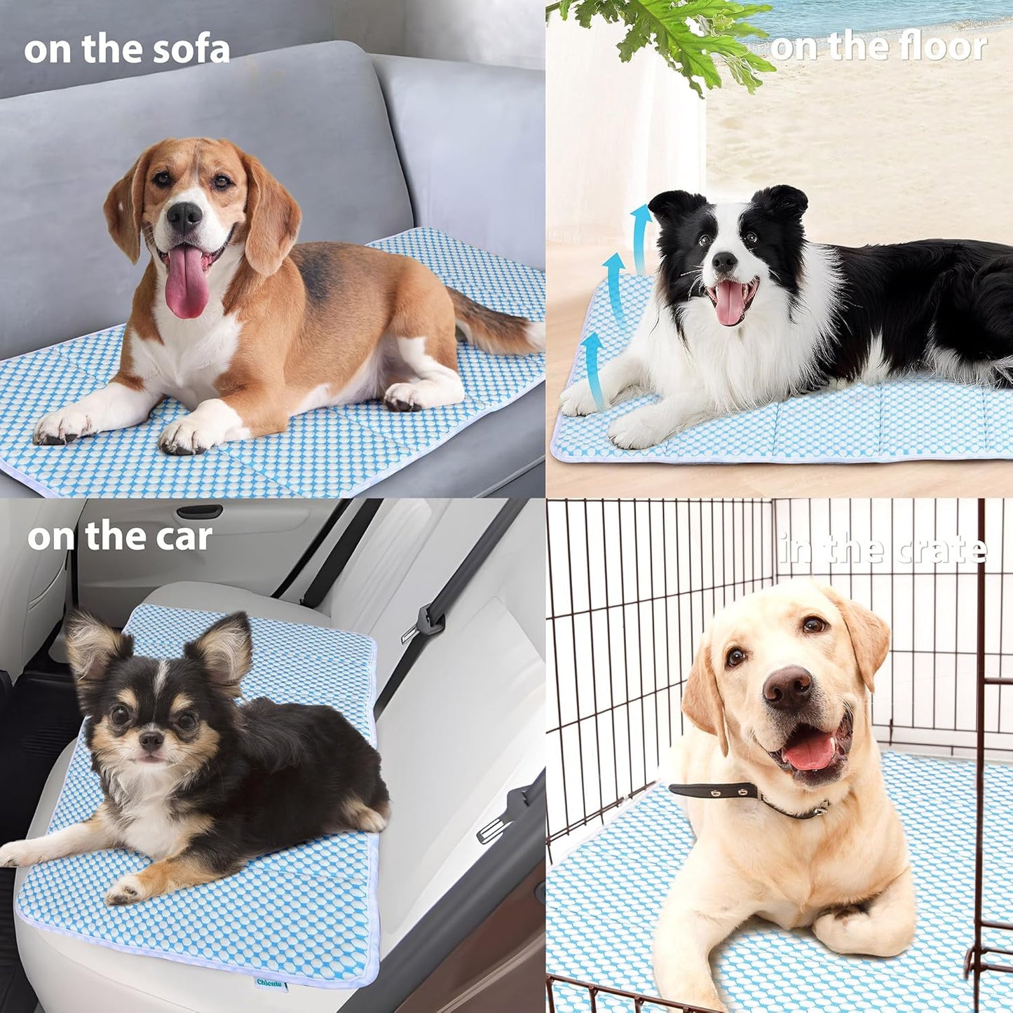 Dog Cooling Mat for Medium Dogs - 30x20 Orthopedic Memory Foam Pet Pad for Summer, QMAX>0.5, Washable Premium Comfort Crate Pad for Your Furry Companion, Blue