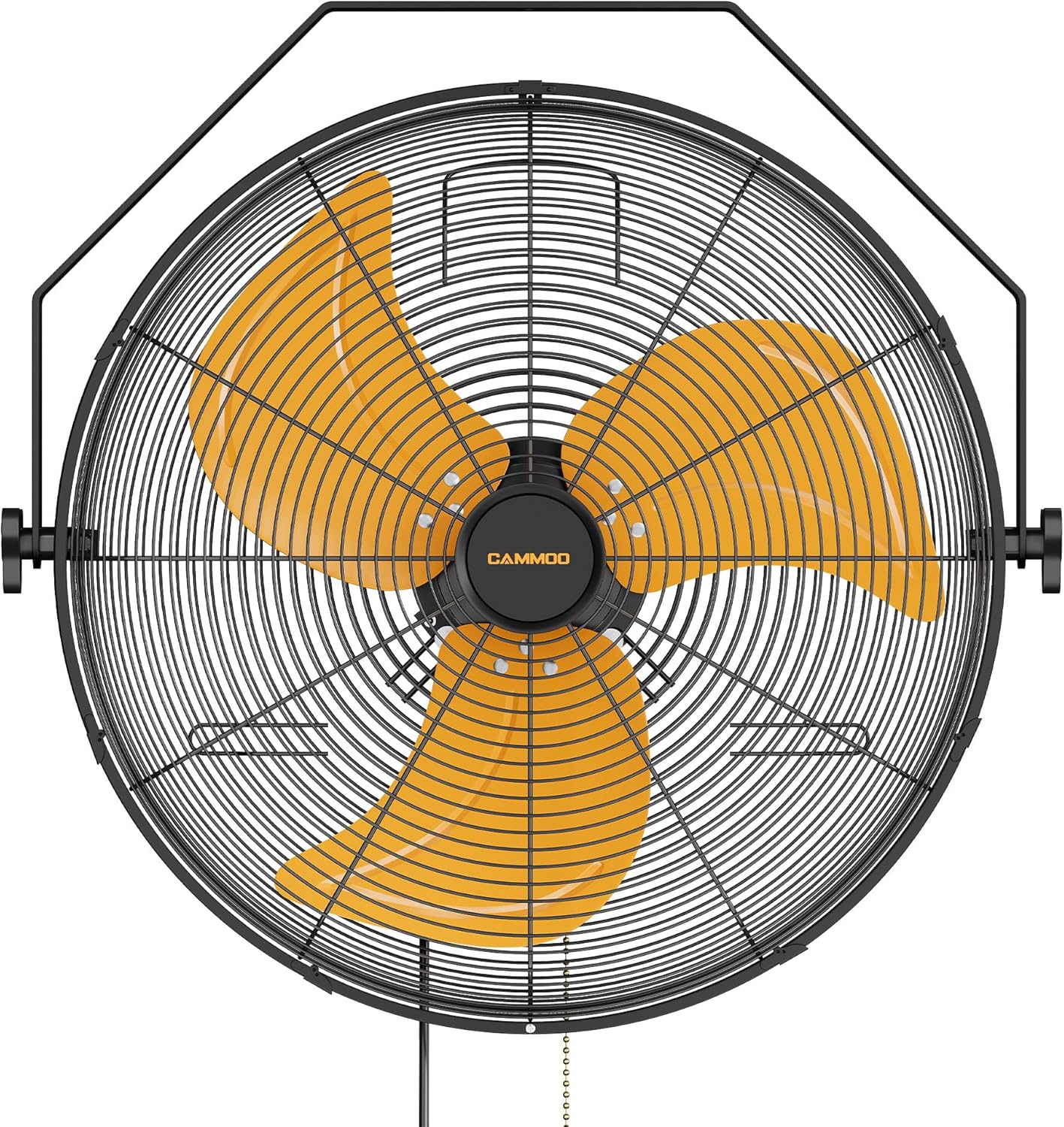 18 Inch Wall Mount Fan, Extended 6.6ft Power Cord, 360° Tilt Adjustment, 3-Speed, IP44 Industrial Commercial Wall Mounted Fan for Greenhouse, Garage, Workshop, Covered Patio, 1 Pack
