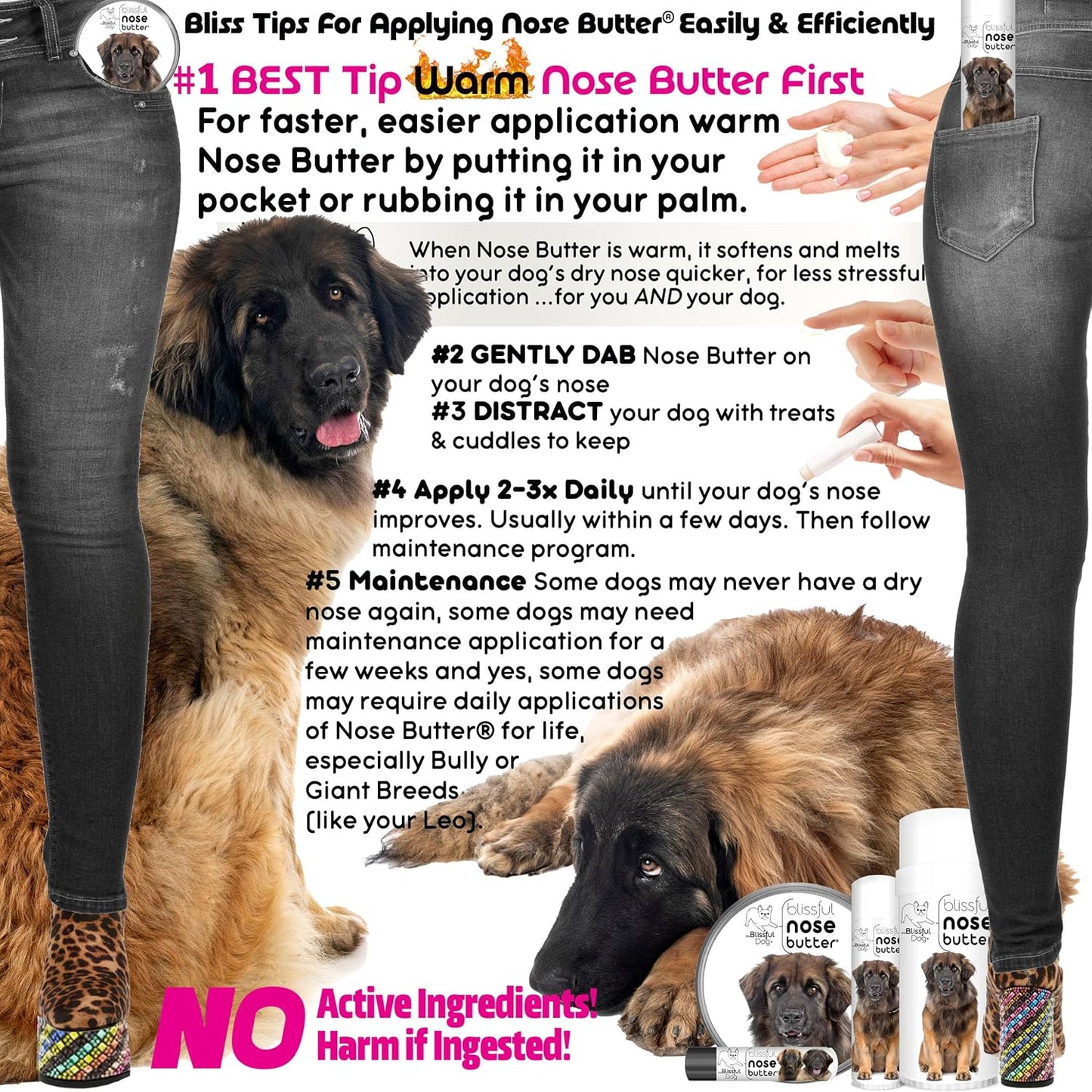 The Blissful Dog Leonberger Unscented Nose Butter - Dog Nose Butter, 2 Ounce