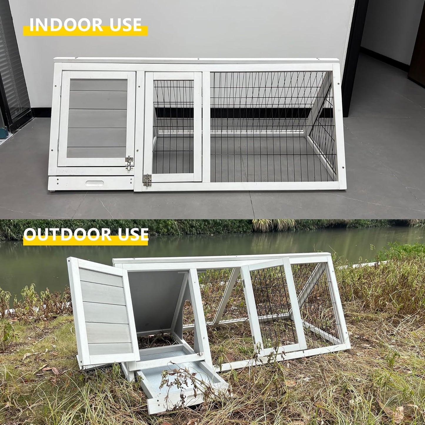 Quail Cages,Wooden Chicken Coop,Nesting Boxes for Chickens,Brooder Box Indoor Outdoor,A-Frame Poultry Duck House with Ventilating Wire Rabbit Hutch for Small Animals,Sold by Zyphorinth (Grey)