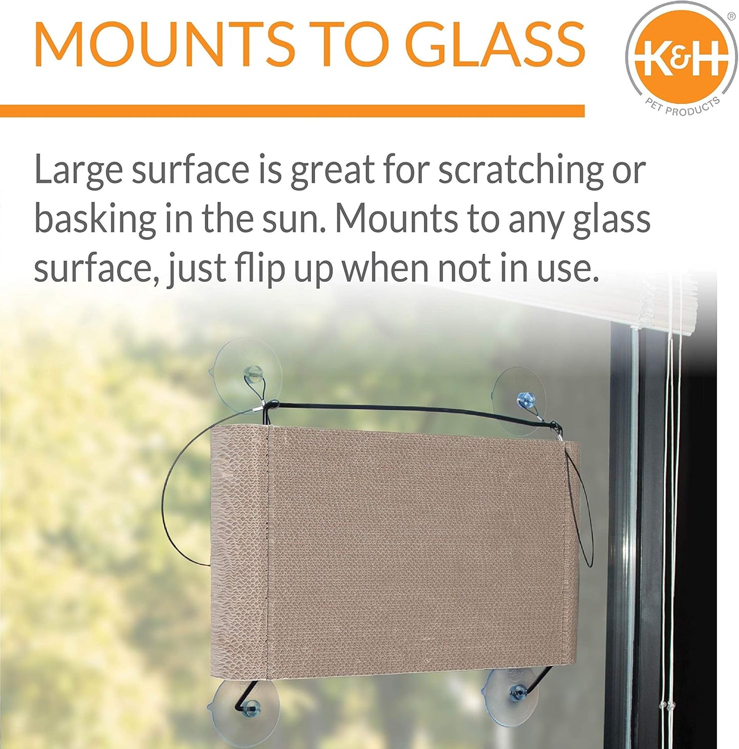 K&H Pet Products Cat Scratcher Kitty Window Sill Bed & Hammock, Sturdy Cat Perch for Large Cats