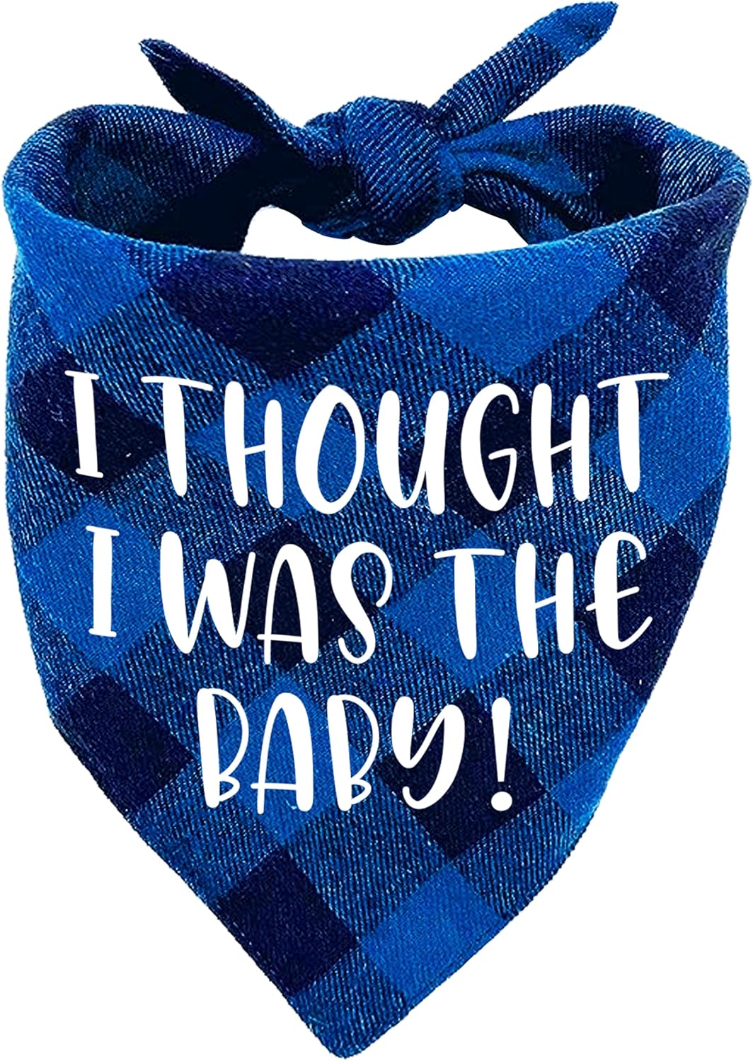 I Thought I was The Baby Funny Red Plaid Cotton Pet Dog Triangle Bandana Bibs, Pet Dog Gender Reveal Pregnancy Announcement Photograph Scarf Photo Props Birthday Party for Pet Dog Lovers Gifts