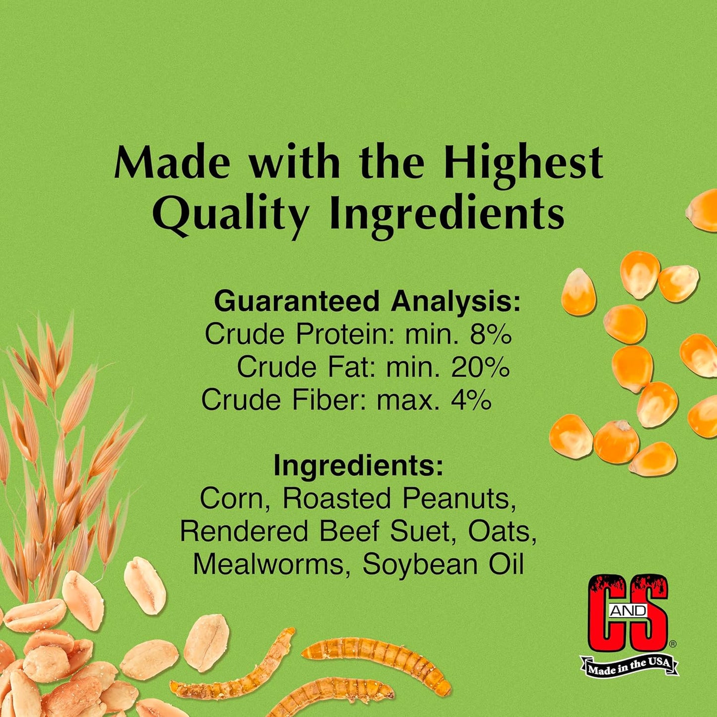 C&S Mealworm Suet Nuggets, for Wild Birds, 27 Ounces