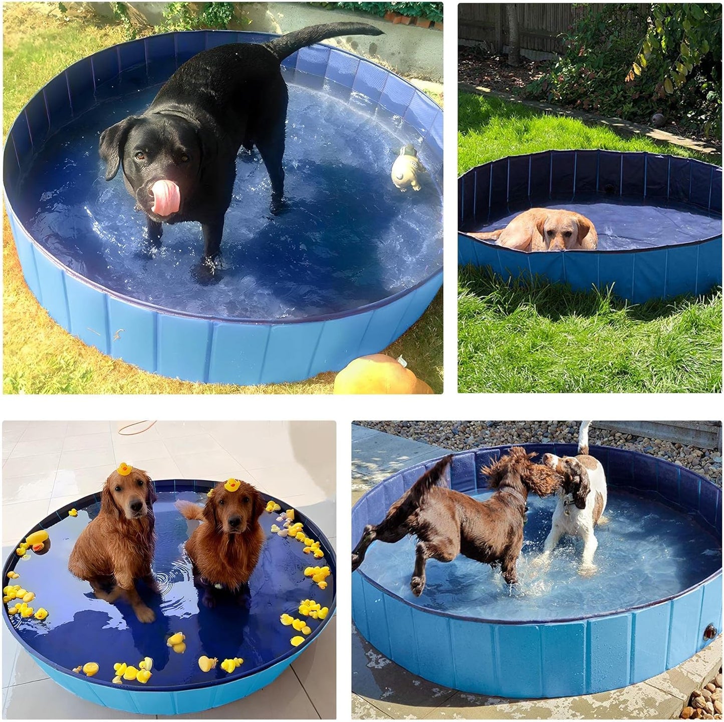 Yaheetech Foldable Hard Plastic Extra Large Dog Pet Bath Swimming Pool Collapsible Dog Pet Pools Bathing Tub Paddling Pool for Large Pets Dogs Cats, Black/Blue/Gray/Red, XXL/XL/L/M