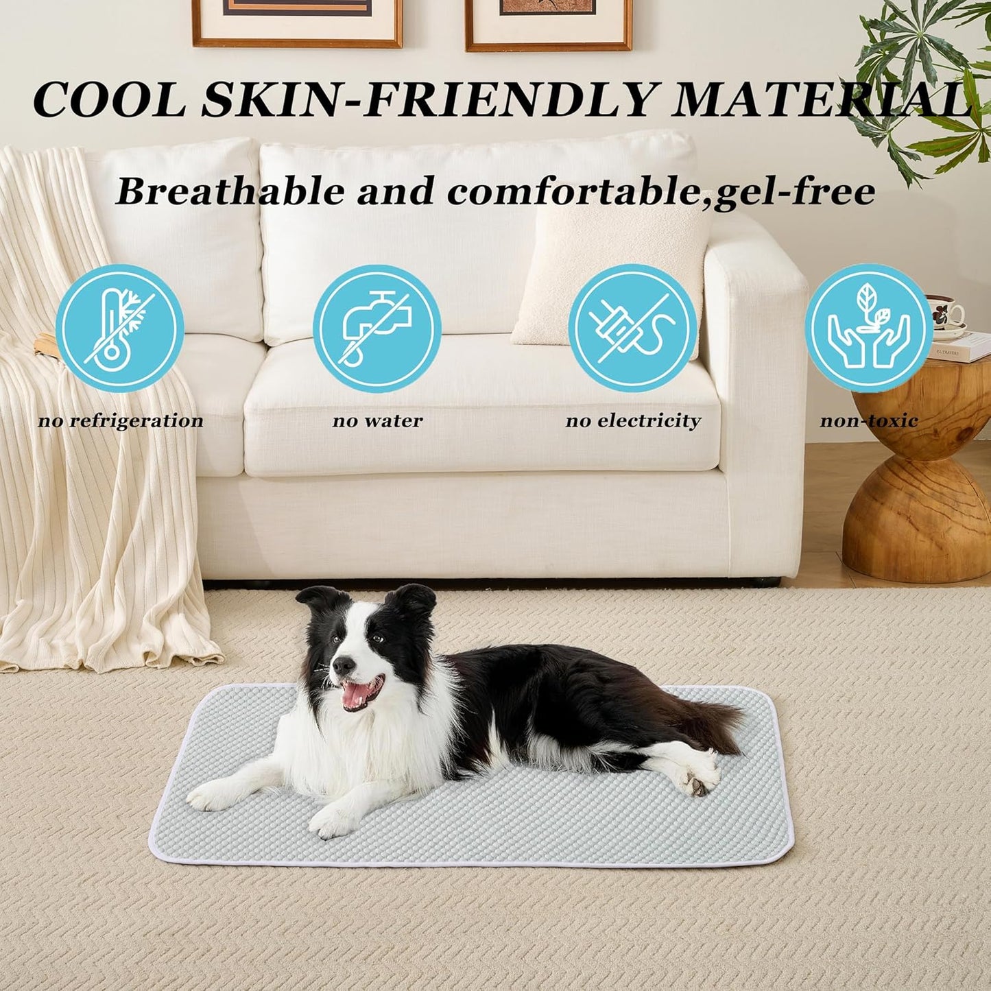 MICROCOSMOS Pet Cooling Mat & Sleeping Pad- Breathable Bubble Surface, EZ Clean. Keep Cooling for Pets, Kids and Adults in Summer.(GreyWhite, 48" x 24")