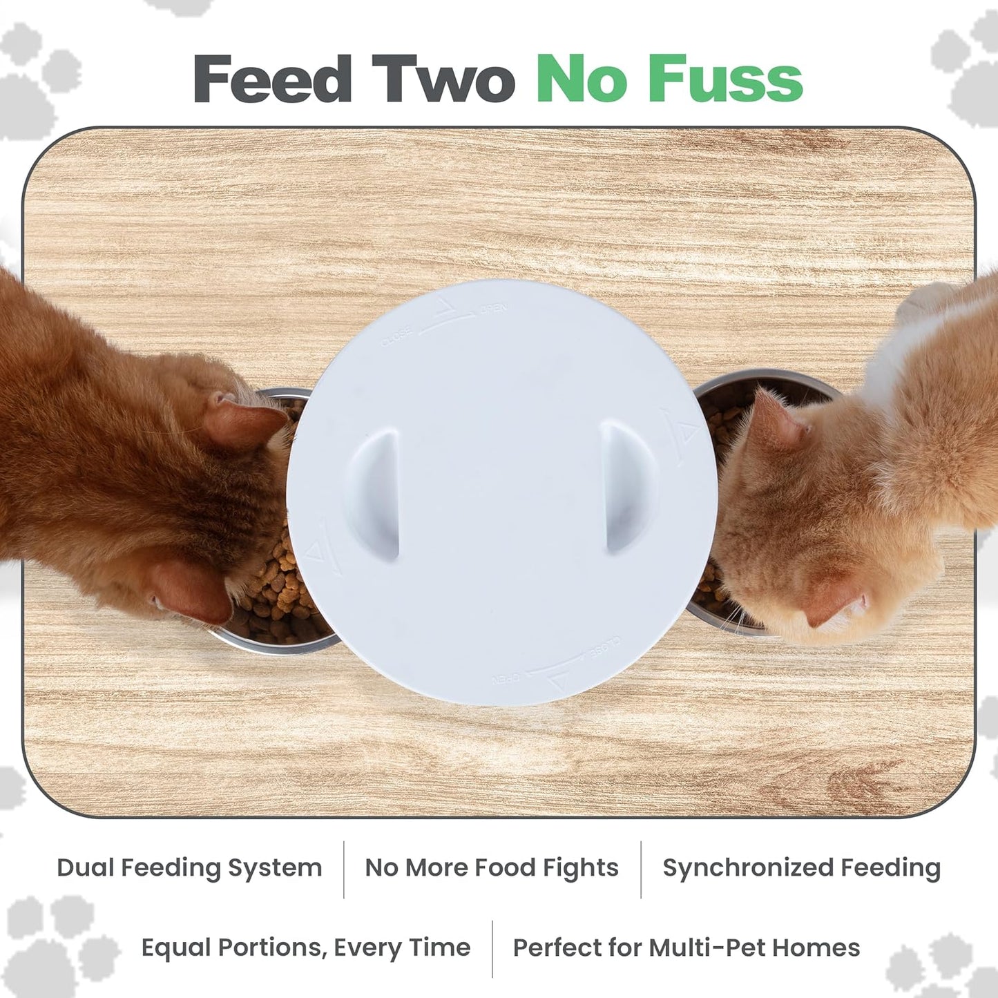 Automatic Cat Feeder for 2 Cats – Dual Food Dispenser with App Control, 5L Capacity (20 Cups), Smart Cat Food Dispenser for Multi Cats, Dual Pet Feeder with Stainless Steel Bowls and WiFi