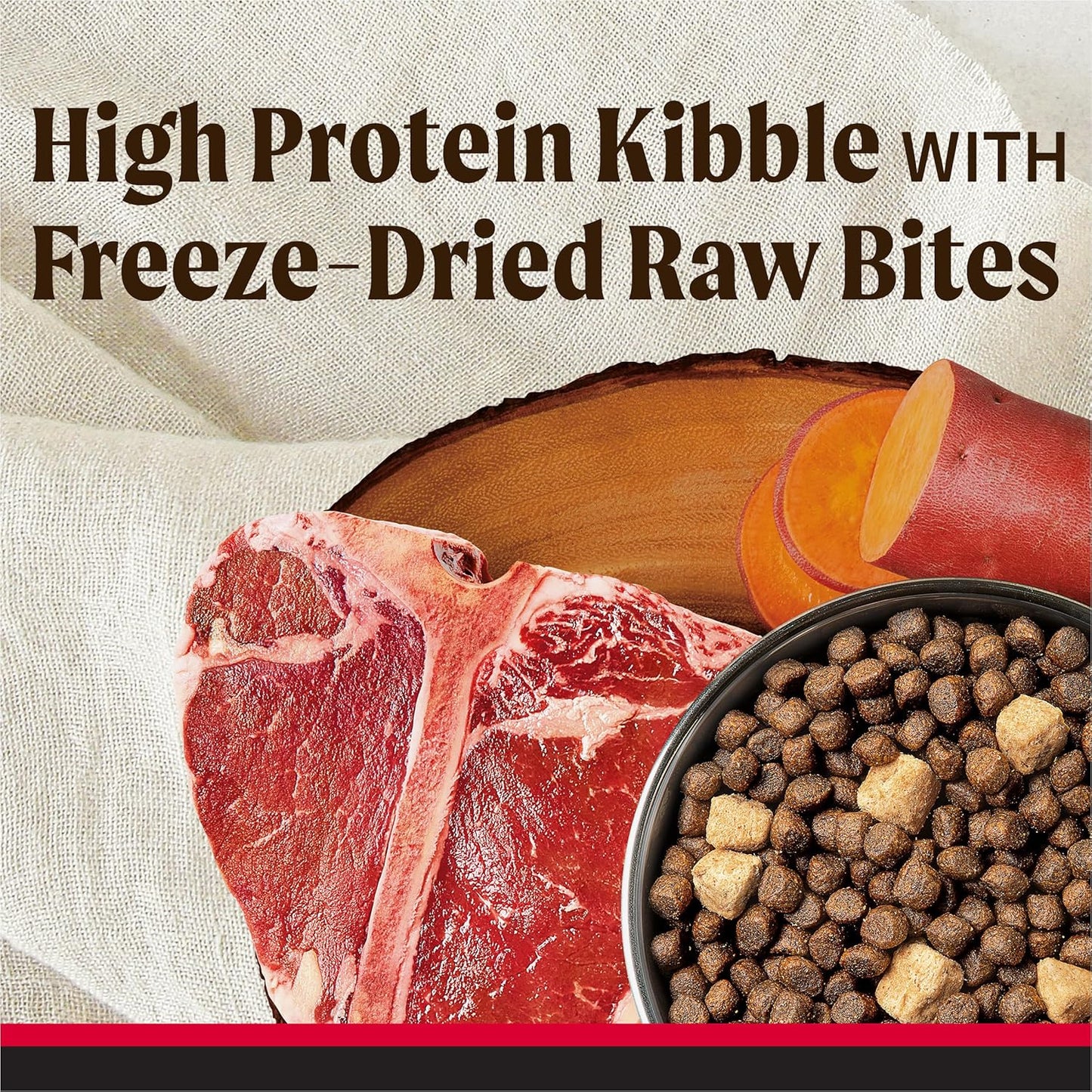 Merrick Backcountry Grain Free Dry Adult Dog Food Kibble With Freeze Dried Raw Pieces, Great Plains Red Recipe - 20.0 lb. Bag