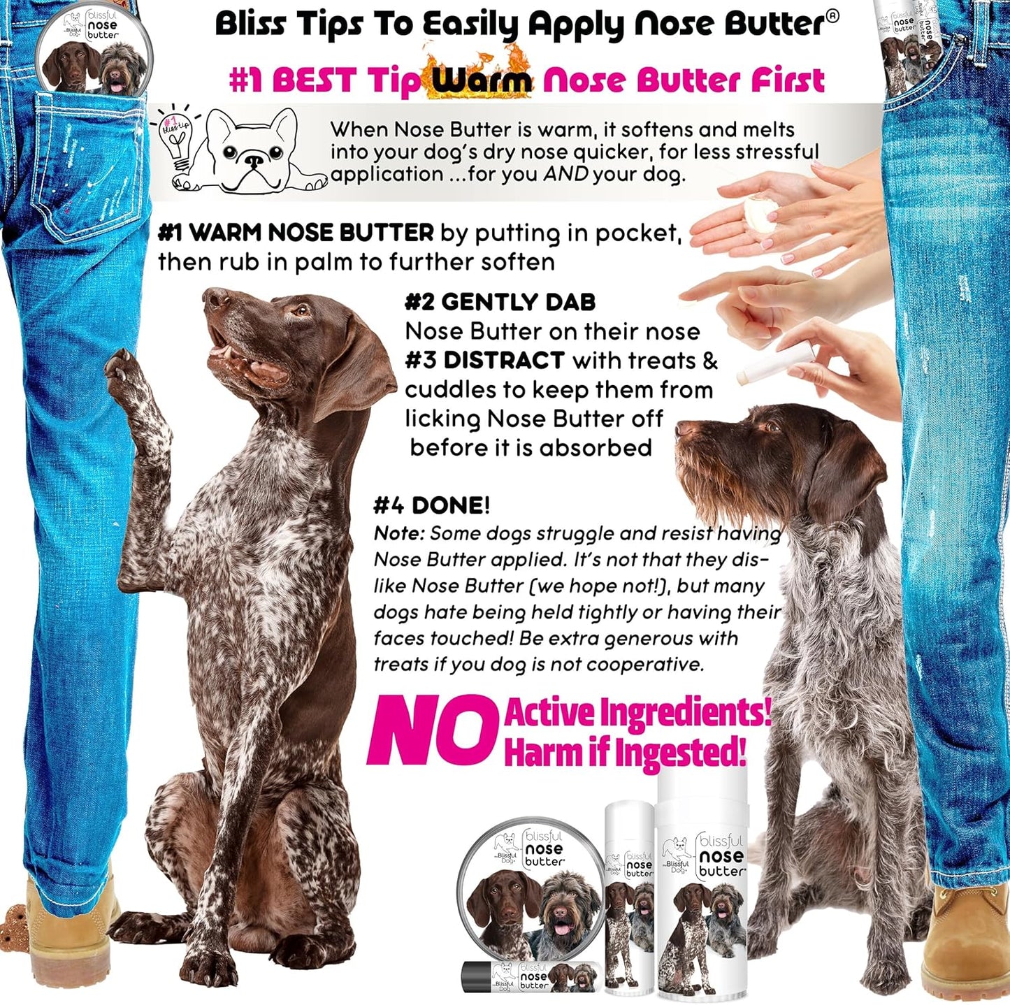 The Blissful Dog German Shorthaired Pointer Unscented Nose Butter - Dog Nose Butter, 4 Ounce